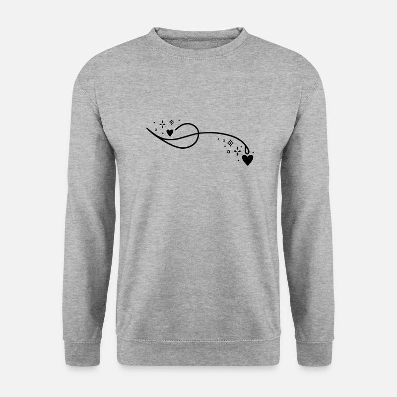 Glitzer Herzlinie - Unisex Pullover - Weißgrau meliert