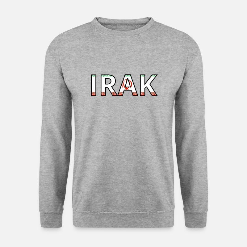 Flagge des Irak - Unisex Pullover - Weißgrau meliert