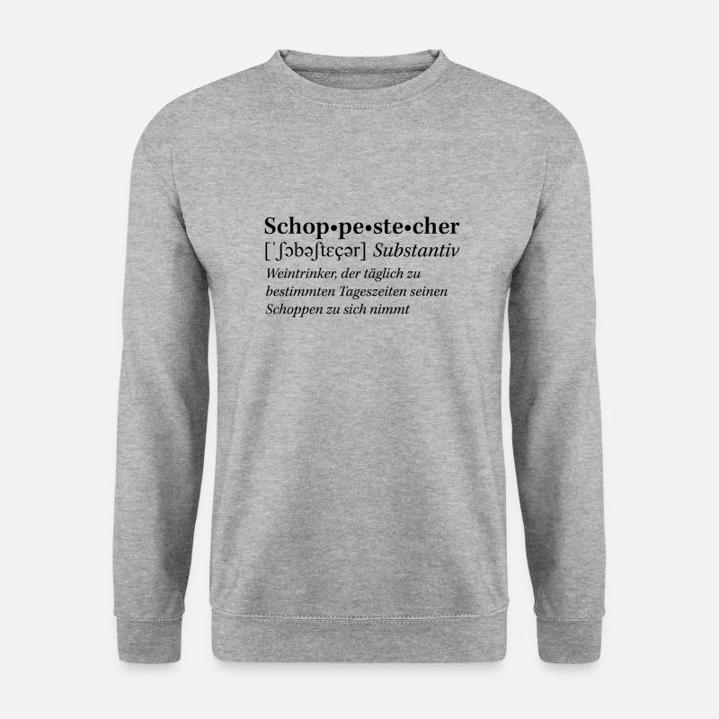 Rheinhessische Mundart "Schobbestecher" - Unisex Pullover - Weißgrau meliert