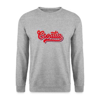 Kroatien hrvatska Kroatien hr Zagreb split Dubrovnik - Unisex Pullover - Weißgrau meliert - Vorne - Alina (178cm) & Michal (187cm)