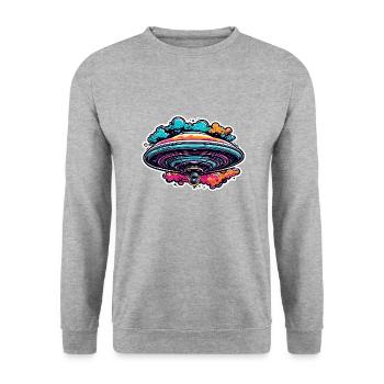 Alien / Spaceship / UFO / Area 51 / All / Mars - Unisex Sweatshirt - salt & pepper - Front - Alina (178cm) & Michal (187cm)