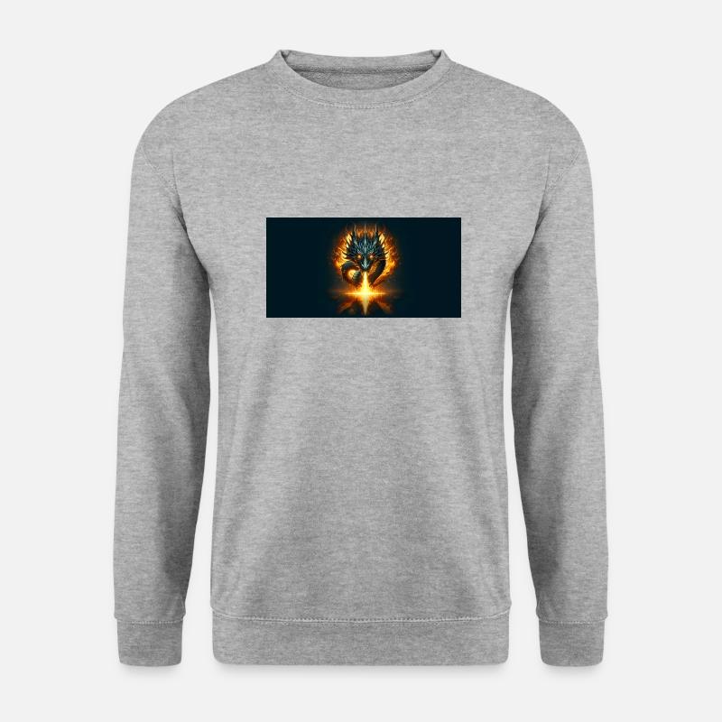 Drachenflamme - Unisex Pullover - Weißgrau meliert