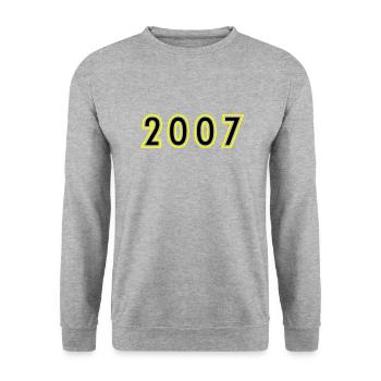 2007 Year Birthday - Unisex Sweatshirt - salt & pepper - Front - Alina (178cm) & Michal (187cm)