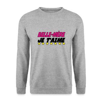 Stiefmutter, ich liebe dich - Unisex Pullover - Weißgrau meliert - Vorne - Alina (178cm) & Michal (187cm)