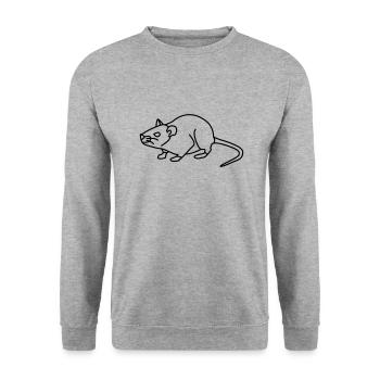 Maus - Unisex Pullover - Weißgrau meliert - Vorne - Alina (178cm) & Michal (187cm)