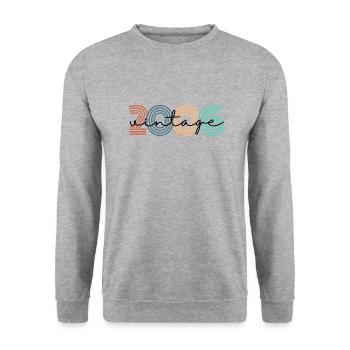 2006 vintage rétro - Sweat-shirt Unisexe - gris chiné - Devant - Alina (178cm) & Michal (187cm)