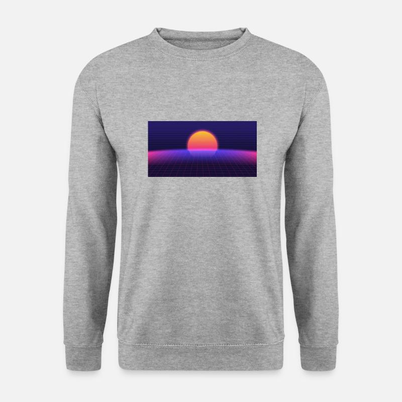 synthwave 80`s - Unisex Pullover - Weißgrau meliert