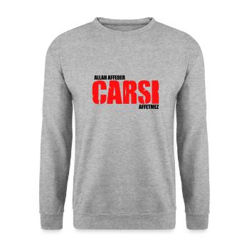 carsi - Sweat-shirt Unisexe - gris chiné - Devant - Alina (178cm) & Michal (187cm)