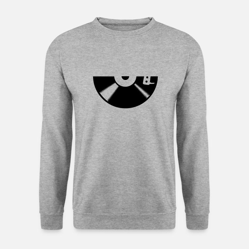 HALBE SCHALLPLATTE FÜR DEINEN TEXT - Unisex Pullover - Weißgrau meliert