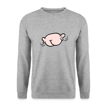 Arsch mit Ohren - Unisex Pullover - Weißgrau meliert - Vorne - Alina (178cm) & Michal (187cm)
