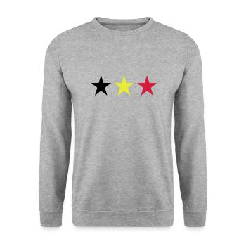 Belgien - Unisex Pullover - Weißgrau meliert - Vorne - Alina (178cm) & Michal (187cm)