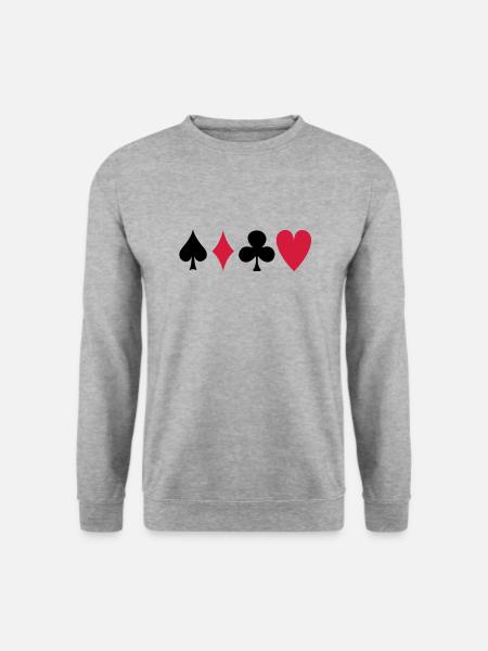 poker - Unisex Pullover - Weißgrau meliert