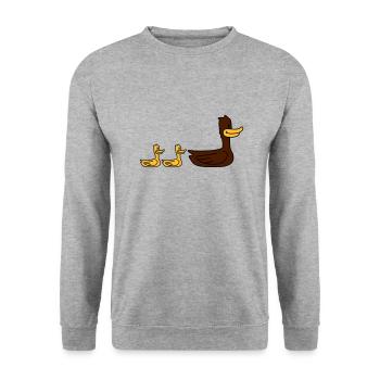 Duck Family - Sweat-shirt Unisexe - gris chiné - Devant - Alina (178cm) & Michal (187cm)