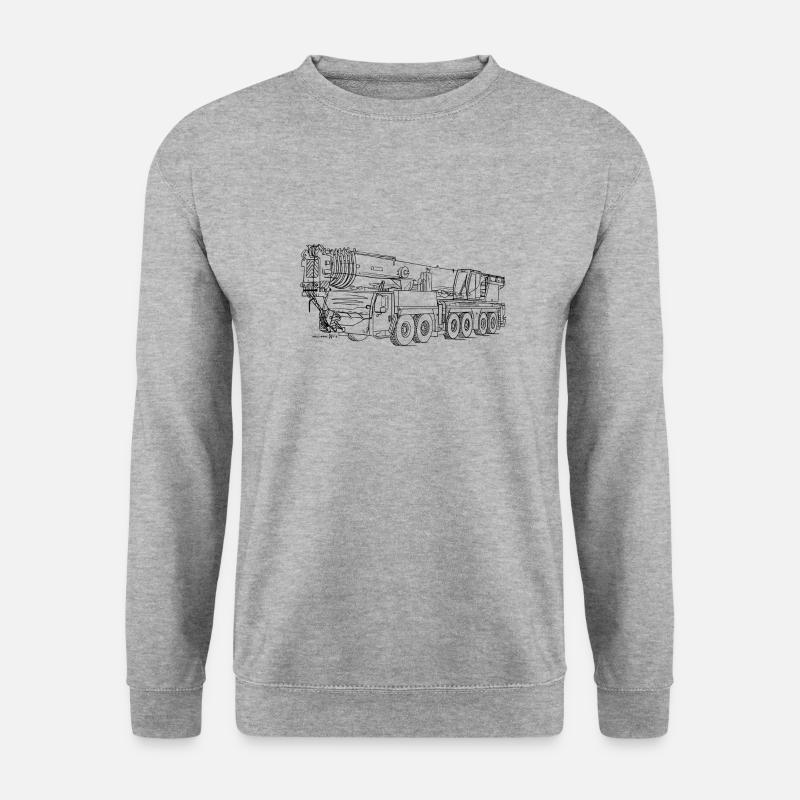 Mobilkran, LTM1300 - Unisex Pullover - Weißgrau meliert