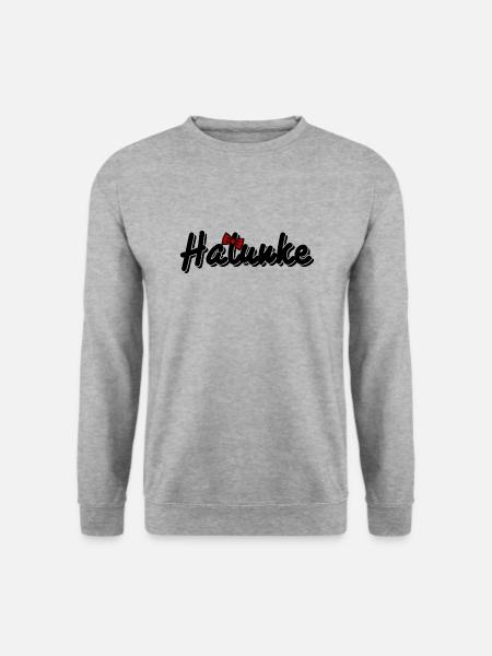 Halunke mit roter Fliege - Unisex Pullover - Weißgrau meliert