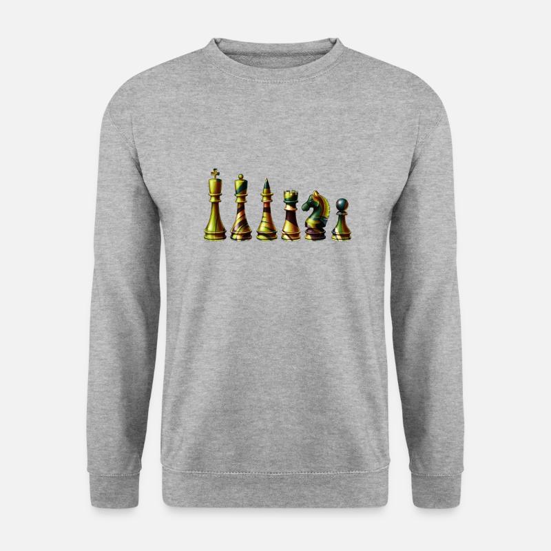 Schach - Unisex Pullover - Weißgrau meliert