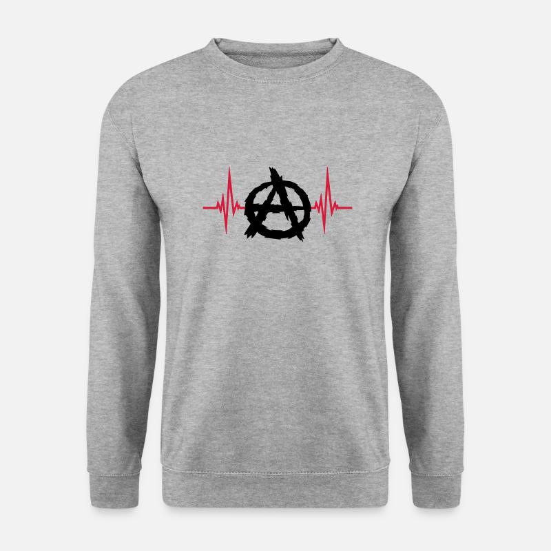 Pulse anarchy symbol logo - Unisex Sweatshirt - salt & pepper