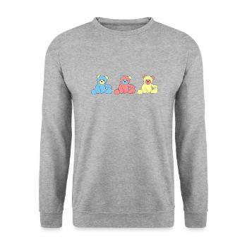 Teddy Bear - Unisex Sweatshirt - salt & pepper - Front - Alina (178cm) & Michal (187cm)