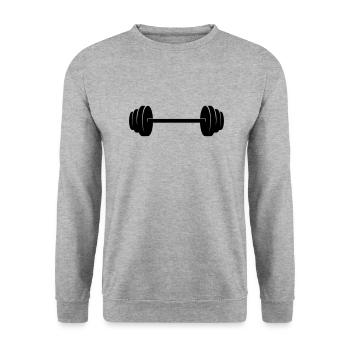 Dumbbell Logo Design Fitness - Sweat-shirt Unisexe - gris chiné - Devant - Alina (178cm) & Michal (187cm)