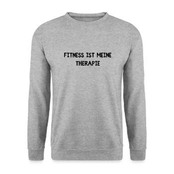 Fitness ist Therapie - Unisex Pullover - Weißgrau meliert - Vorne - Alina (178cm) & Michal (187cm)