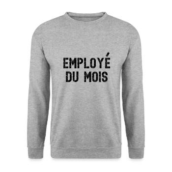 employé du mois - Sweat-shirt Unisexe - gris chiné - Devant - Alina (178cm) & Michal (187cm)