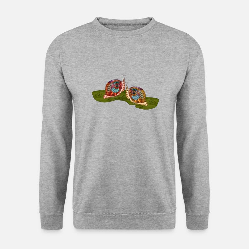 Schnecken - Unisex Pullover - Weißgrau meliert