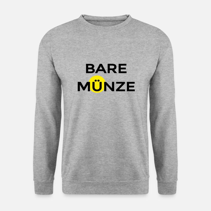 bare Münze - Unisex Pullover - Weißgrau meliert