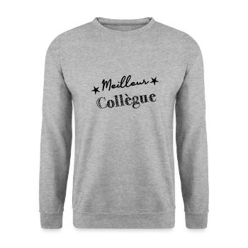 RETRAITE. BONNE RETRAITE. JOYEUSE RETRAITE - Sweat-shirt Unisexe - gris chiné - Devant - Alina (178cm) & Michal (187cm)
