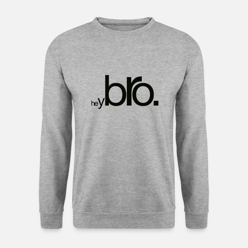 Hey Bro - Unisex Pullover - Weißgrau meliert