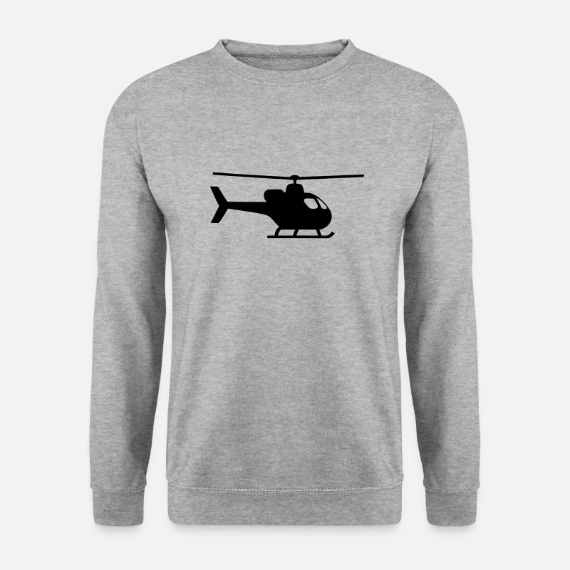 Hubschrauber - Unisex Pullover - Weißgrau meliert