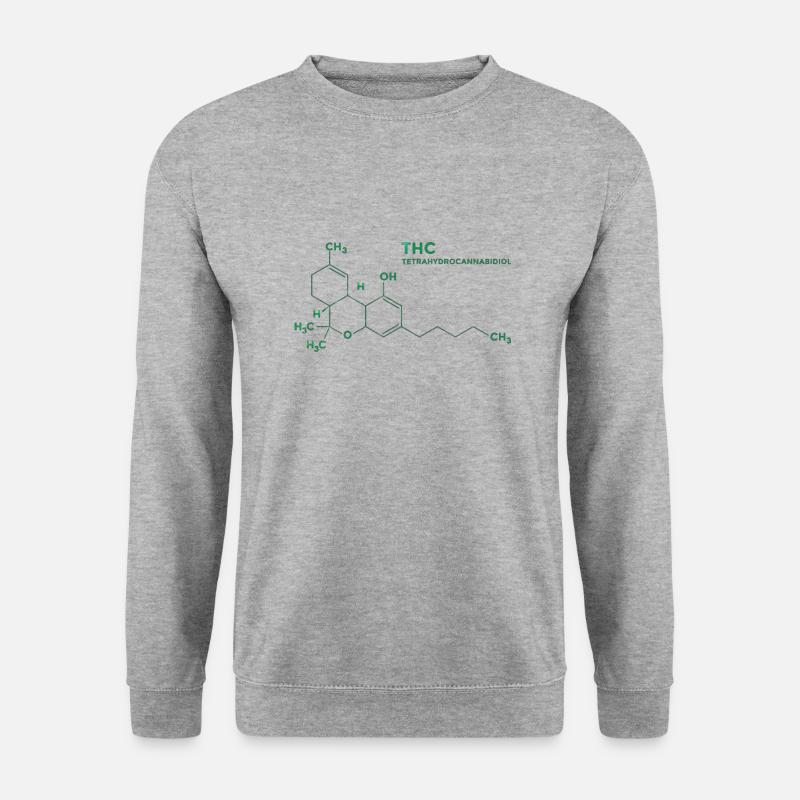 THC-Molekül - Unisex Pullover - Weißgrau meliert