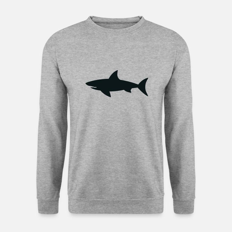 Hai - Unisex Pullover - Weißgrau meliert