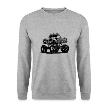 Monstertruck Monster Truck Liebhaber Fan - Unisex Pullover - Weißgrau meliert - Vorne - Alina (178cm) & Michal (187cm)