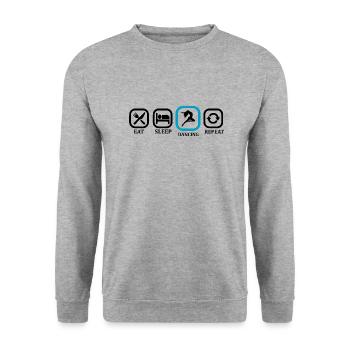 Danse Musique de danse - Sweat-shirt Unisexe - gris chiné - Devant - Alina (178cm) & Michal (187cm)