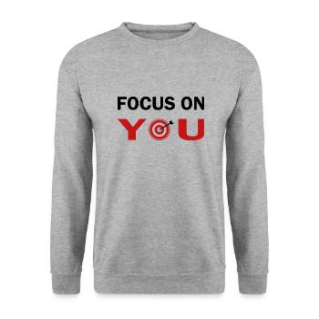 Focus on you - Unisex Sweatshirt - salt & pepper - Front - Alina (178cm) & Michal (187cm)