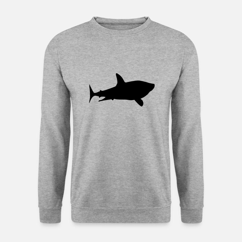 shark silhouette - Unisex Pullover - Weißgrau meliert