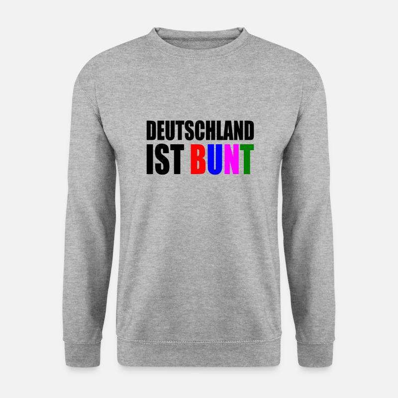Deutschland ist bunt - Unisex Pullover - Weißgrau meliert