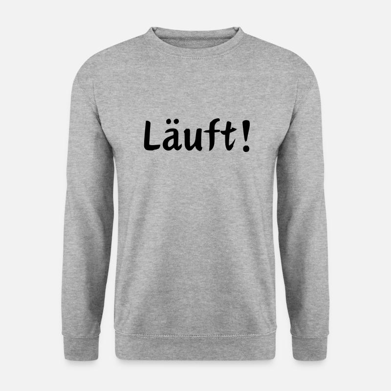 Läuft! - Unisex Pullover - Weißgrau meliert