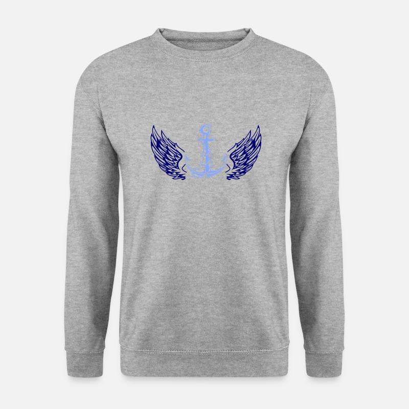 anker flügel - Unisex Pullover - Weißgrau meliert