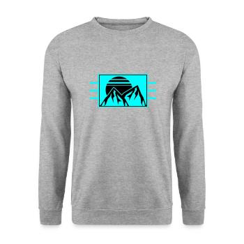 Logo des montagnes de Berge - Sweat-shirt Unisexe - gris chiné - Devant - Alina (178cm) & Michal (187cm)
