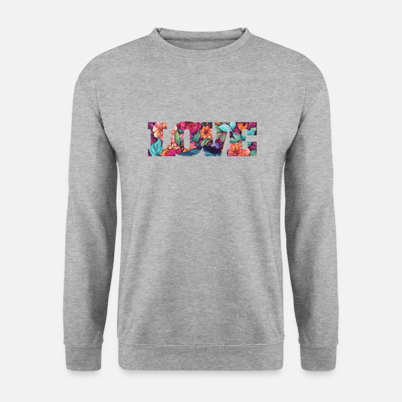 Love - Unisex Pullover - Weißgrau meliert