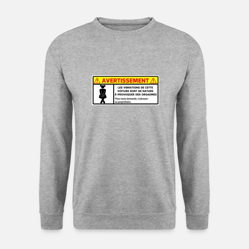 Warnung - Unisex Pullover - Weißgrau meliert