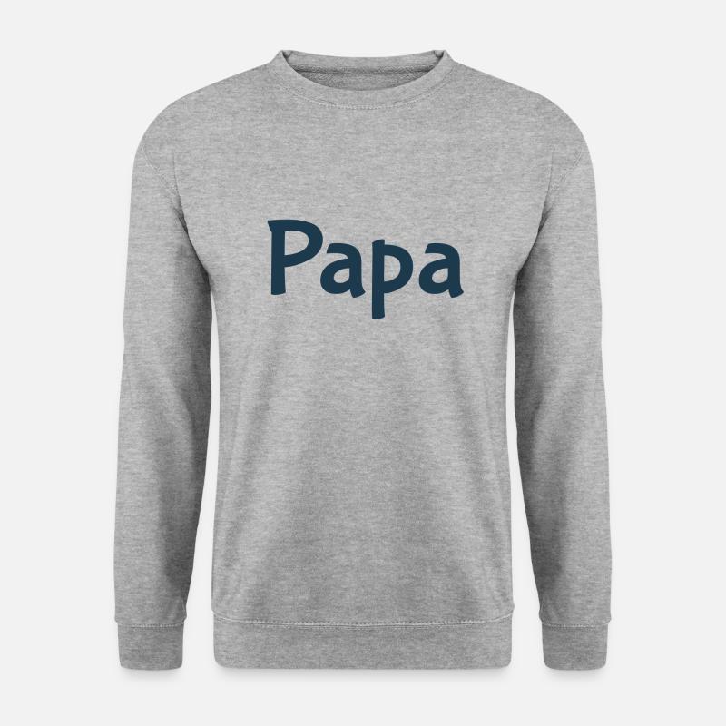 papa - Unisex Pullover - Weißgrau meliert