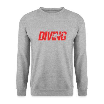 Dive - Diving Diver Gift - Unisex Sweatshirt - salt & pepper - Front - Alina (178cm) & Michal (187cm)