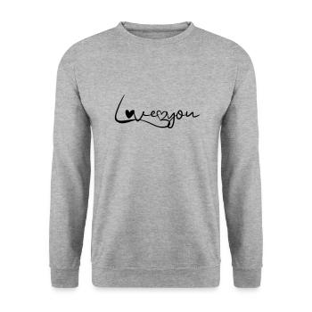 Love you heart - Unisex Sweatshirt - salt & pepper - Front - Alina (178cm) & Michal (187cm)