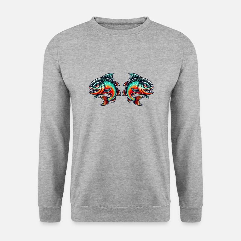 piranha 2 - Unisex Pullover - Weißgrau meliert