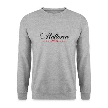 Mallorca 2025 - Unisex Pullover - Weißgrau meliert - Vorne - Alina (178cm) & Michal (187cm)