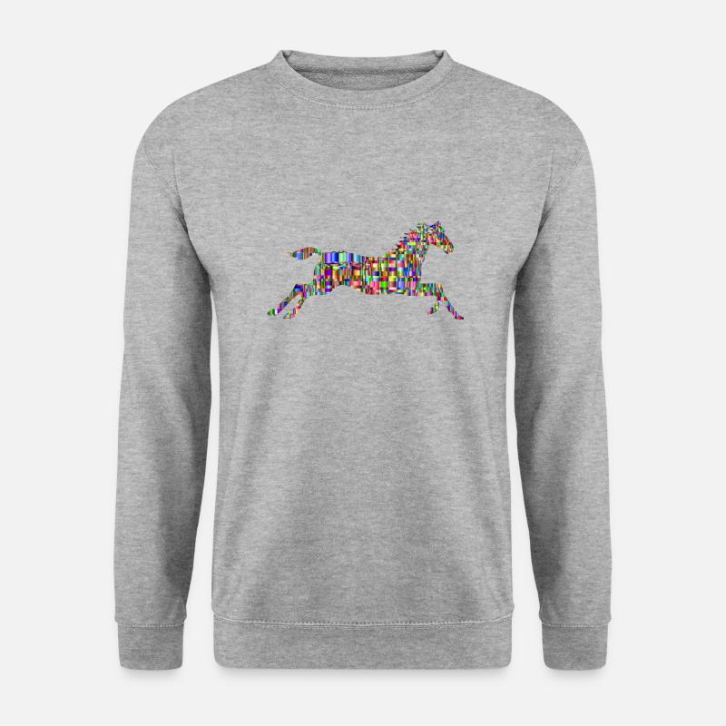 Pferd - Unisex Pullover - Weißgrau meliert