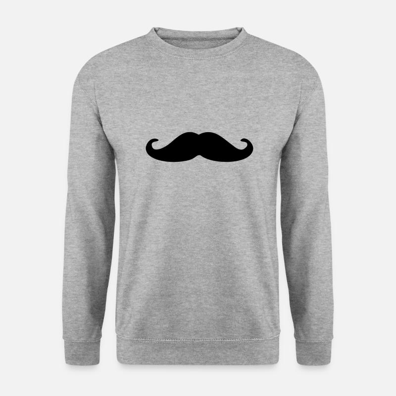 Schnurrbart - Unisex Pullover - Weißgrau meliert