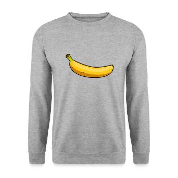 Banane - Unisex Pullover - Weißgrau meliert - Vorne - Alina (178cm) & Michal (187cm)